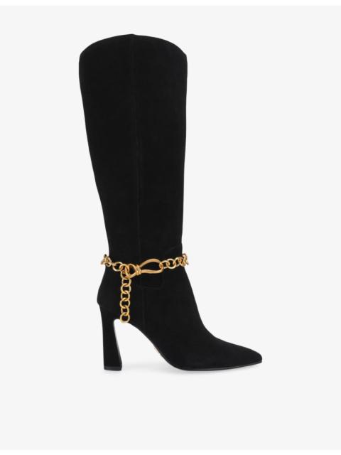 STEVE MADDEN Skorcher Suede Heeled Knee-High Boots