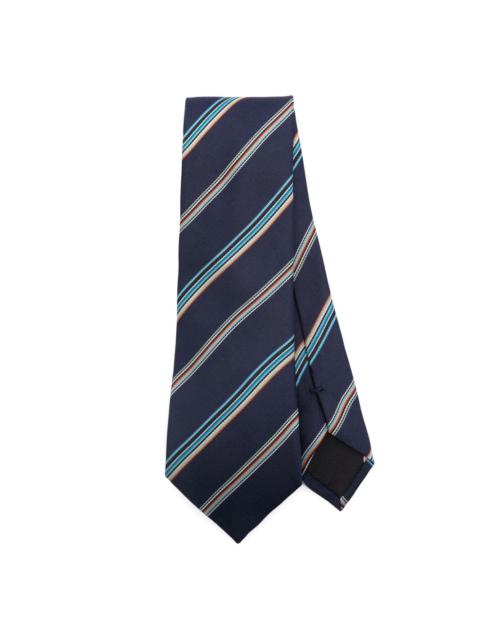 diagonal-stripe twill silk tie