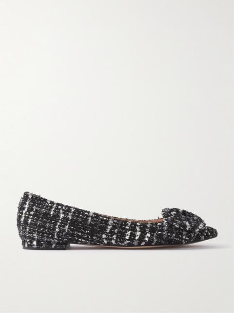Gianvito Rossi Venezia Bouclé-tweed Point-toe Flats