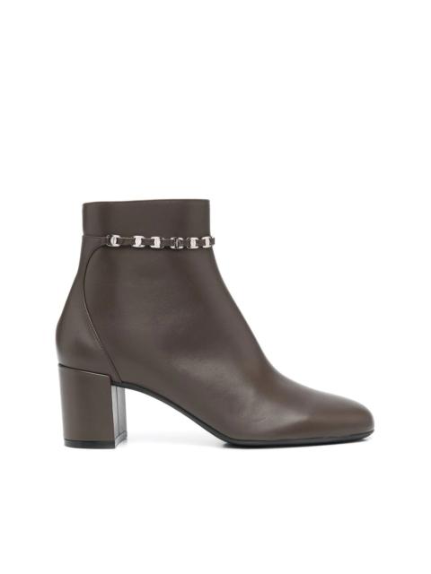FERRAGAMO chain-link leather ankle boots