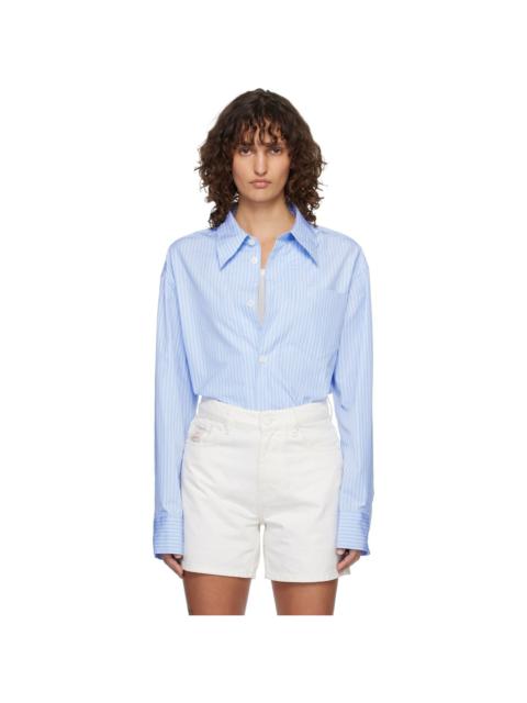 AMI Paris Blue Long Sleeve Wide Shirt