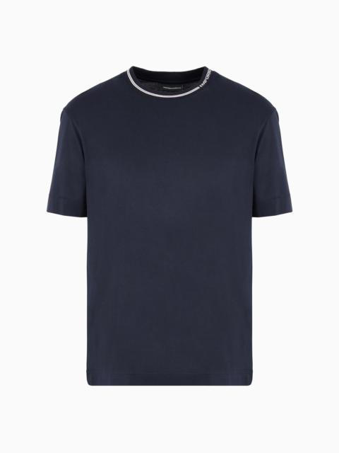 EMPORIO ARMANI ASV Lyocell-blend jersey T-shirt with logo on collar