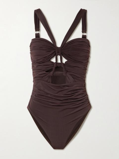Zimmermann Daylight Cutout Ruched Swimsuit