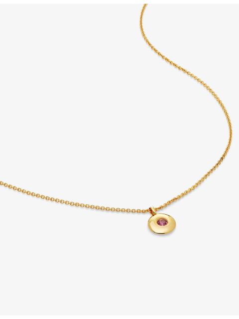 MONICA VINADER October birthstone 18ct yellow gold-plated vermeil sterling-silver and tourmaline pendant necklace