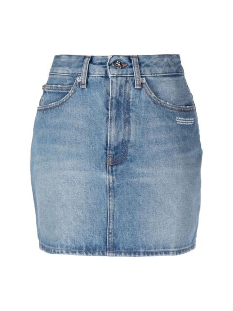 high-waisted mini denim skirt