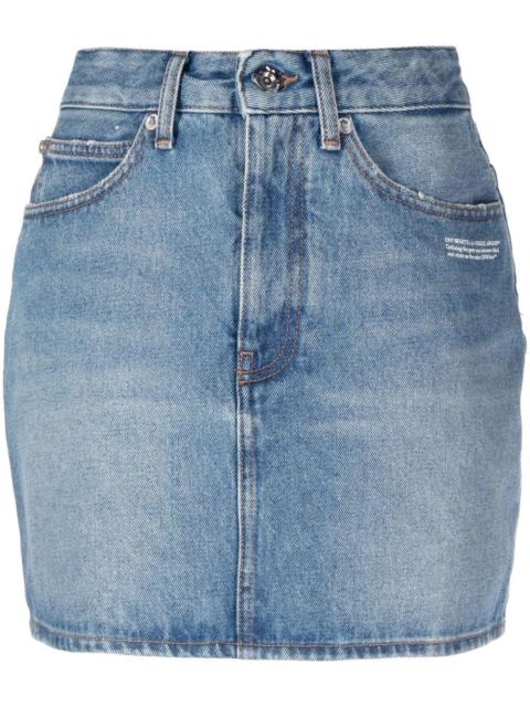 high-waisted mini denim skirt