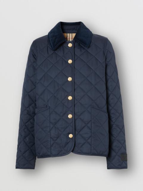 Burberry Corduroy Collar Diamond Quilted Jacket