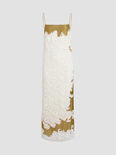 KHAITE Women's Nevis Lace-Silk Voile A-Line Slipdress - Bronze