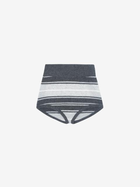 The Frankie Shop Belize Knit Hot Pants - Grey Stripe