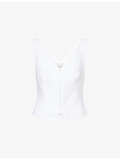 Reformation Indie Sleeveless Linen Top