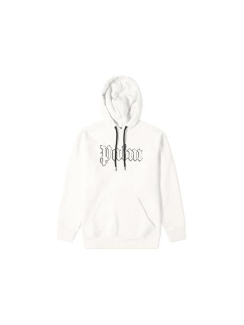 Palm Angels Palm Angels Front and Back Logo Popover GID Hoodie White