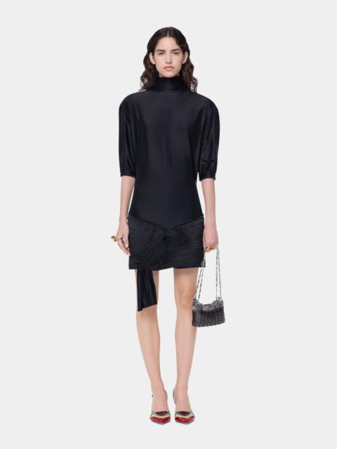 rabanne MINI BLACK DRESS WITH RUCHED DETAILS