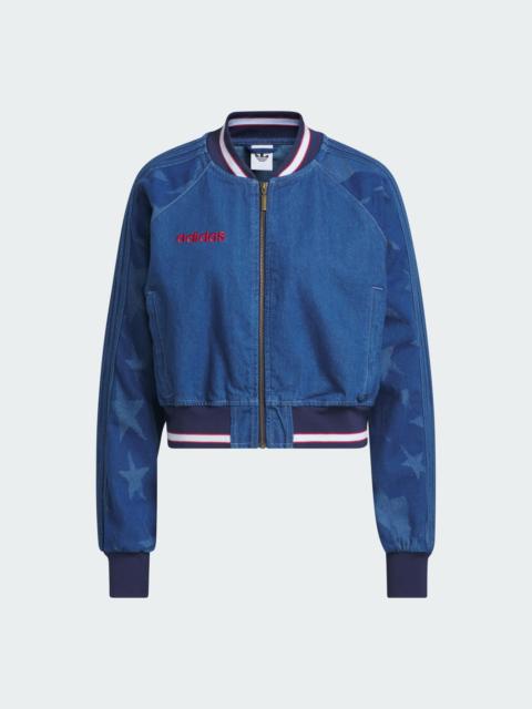 adidas Originals SST Denim Graphic Varsity Bomber Jacket