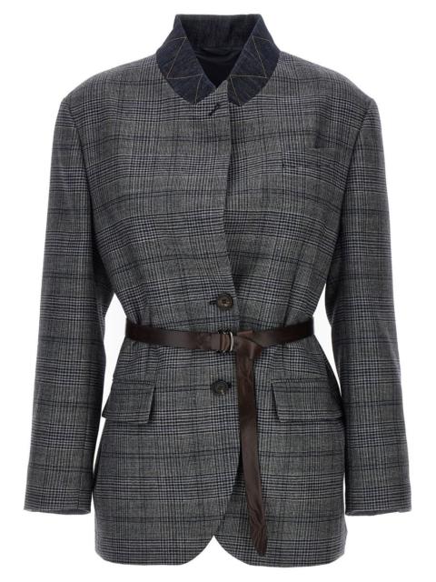 Brunello Cucinelli Monile Houndstooth Blazer