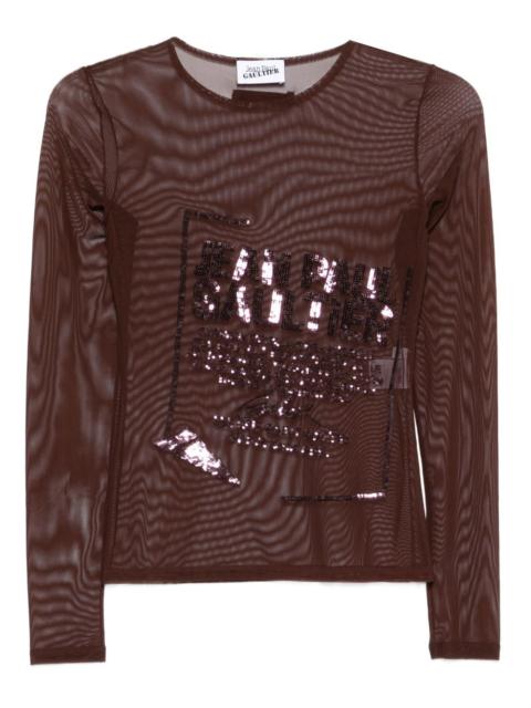 Jean Paul Gaultier sequin-embellished mesh top