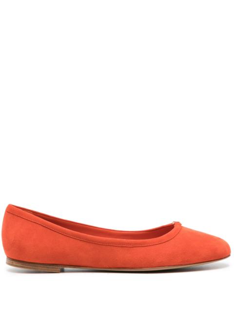 Orange Marcie suede ballerina shoes
