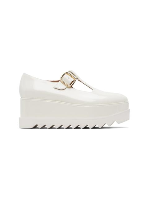 Stella McCartney White Elyse T-Bar Platform Mary Jane Derbys