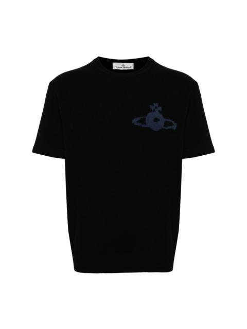 Vivienne Westwood Orb-logo knitted wool-cashmere T-shirt