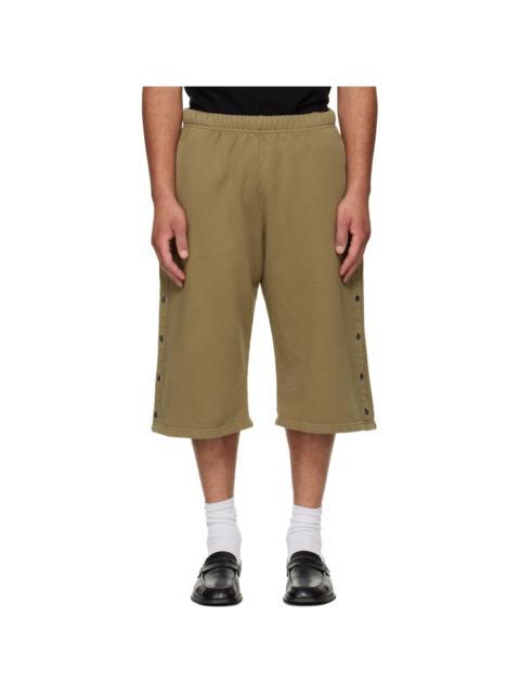 LES TIEN Khaki Part Snap Shorts