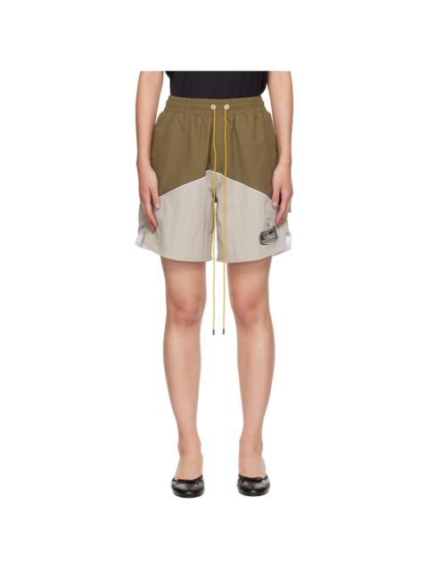 Rhude Khaki Desert Racing Track Shorts