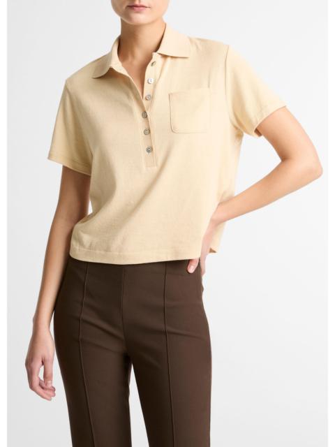 Vince Cotton Cropped Pocket Polo