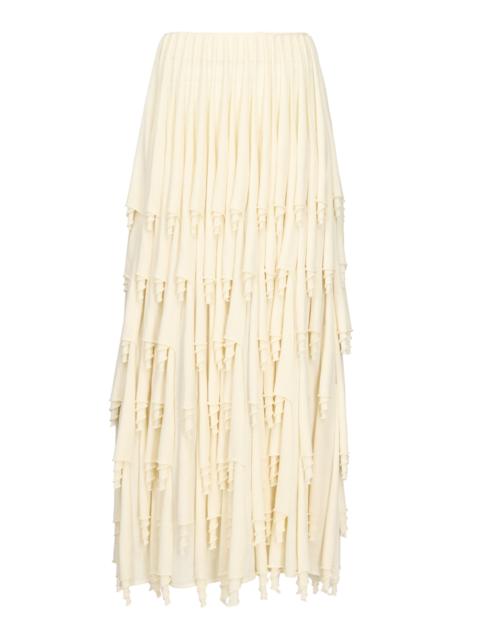 Alaïa Layered Wool-Blend Maxi Skirt neutral