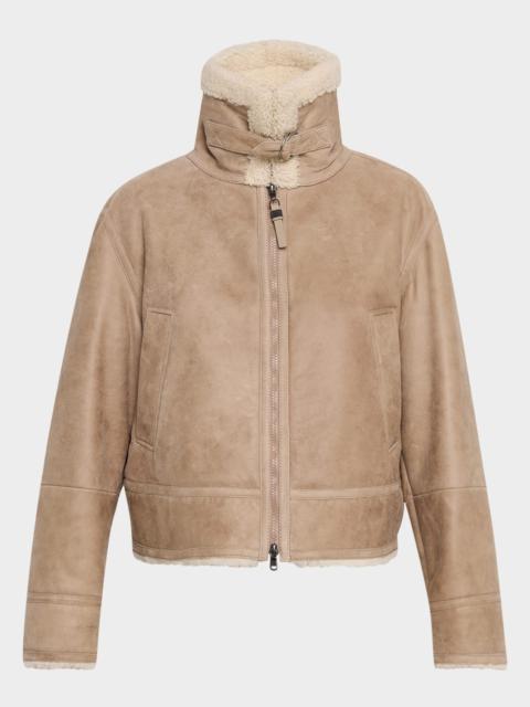 Brunello Cucinelli Vintage Shearling and Suede Jacket