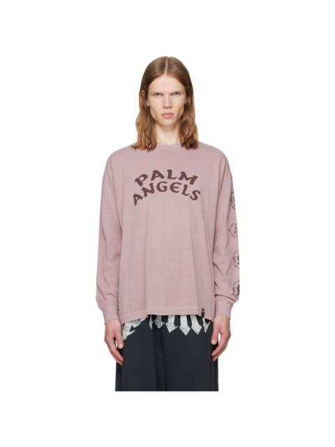 Palm Angels Pink Devil Herald Long Sleeve T-shirt