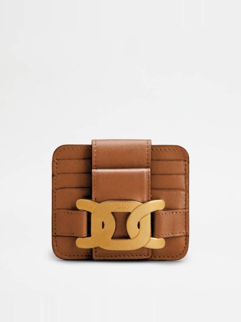 Tod's KATE CARD HOLDER IN LEATHER SMALL - BROWN
