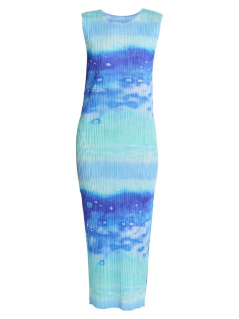 Pleats Please Issey Miyake Women's Sea Bubble Plissé Midi-Dress - Blue
