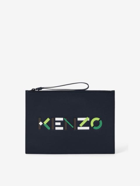 KENZO KENZO Logo large leather clutch
