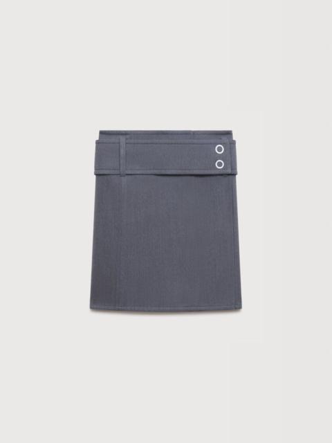 Marni GRAY WOOL WRAP SKIRT WITH WIDE BELT