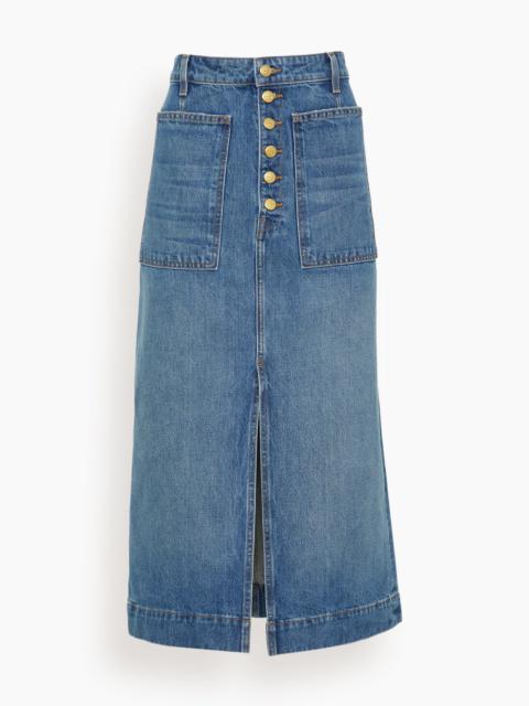 ULLA JOHNSON The Bea Skirt in Danube Medium Indigo