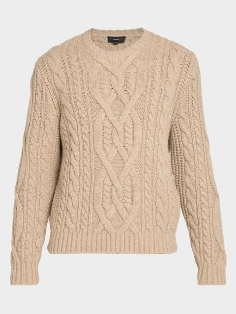 Vince Men's Merino Wool Mega Cable Crewneck Sweater