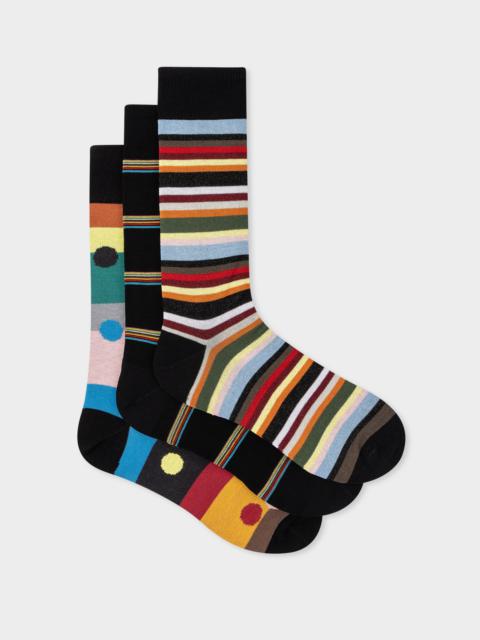 Paul Smith Stripe And Spot Socks Three Pack