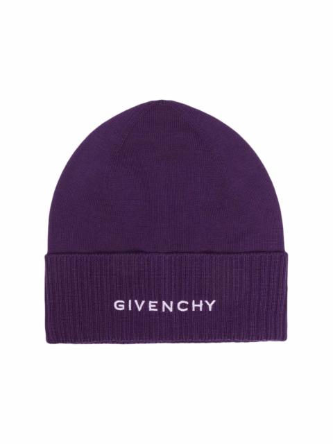 Givenchy embroidered-logo wool beanie