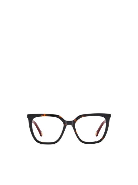 CAROLINA HERRERA tortoiseshell-effect squared-frame glasses