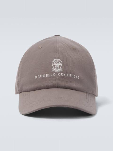 Brunello Cucinelli Logo embroidered cotton baseball cap