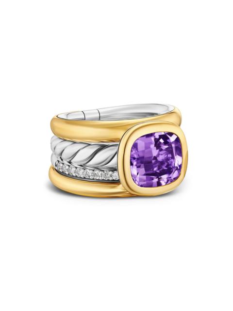 DAVID YURMAN Women's DY Mercer Four Row Stone Ring in Sterling Silver - Amethyst