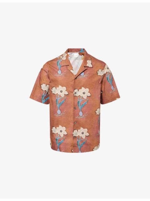 Paul Smith Floral-Print Short-Sleeve Cotton Shirt