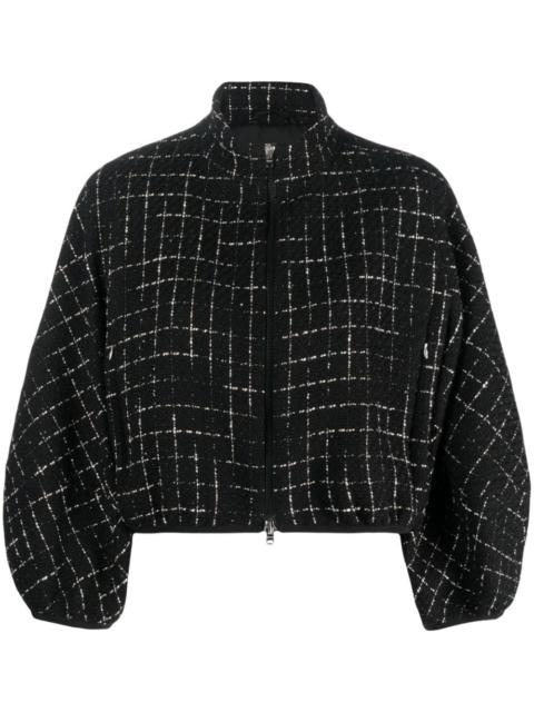 Herno grid-patterned cropped jacket