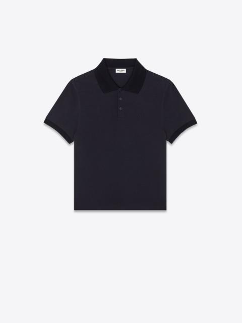 SAINT LAURENT monogram polo shirt in cotton piqué