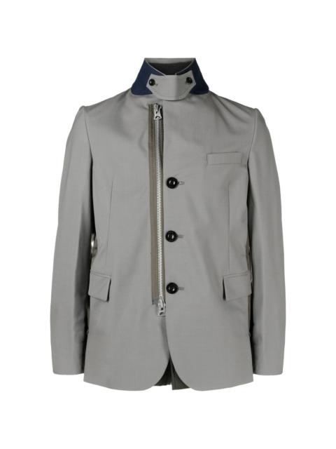 long-sleeve zip-up blazer