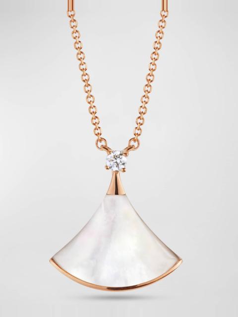 Divas' Dream Rose Gold Pendant Necklace with Mother-of-Pearl