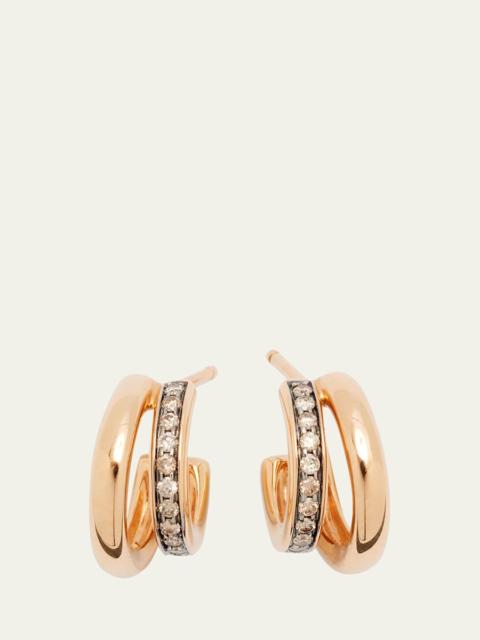 Pomellato Together 18K Rose Gold Brown Diamond Hoop Earrings