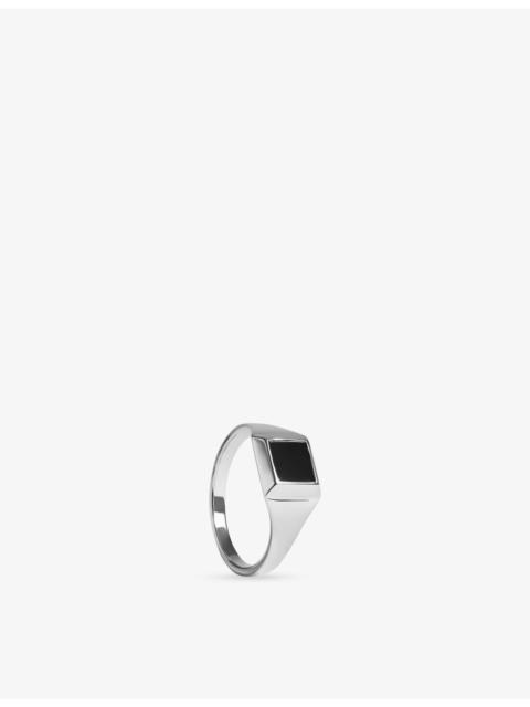 MONICA VINADER Signature Signet Sterling Silver and Black Onyx Ring