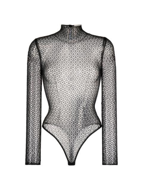 Fena diamond-lace bodysuit