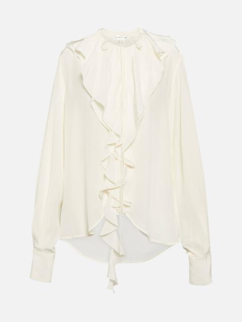 Ruffled silk blouse