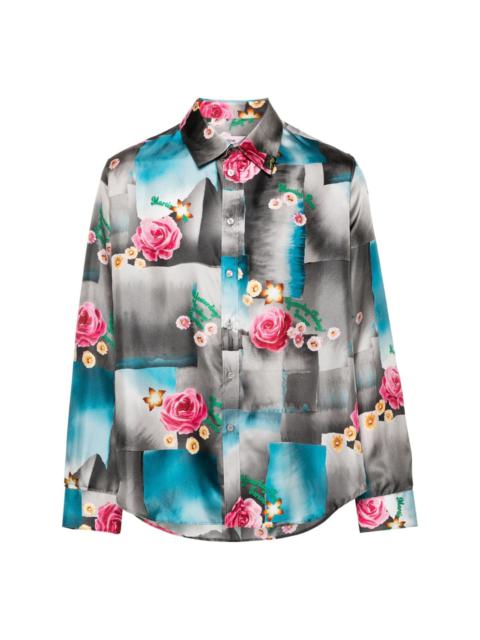 Martine Rose mix-print silk shirt