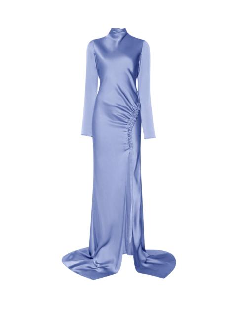LAPOINTE Satin Bias Tab Gown With Slit